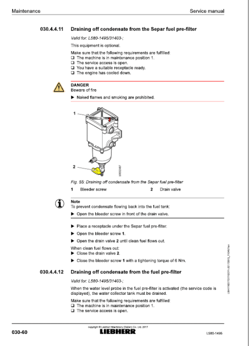 Liebherr L580 Type 1495 Wheel Loader Service Manual - Image 3