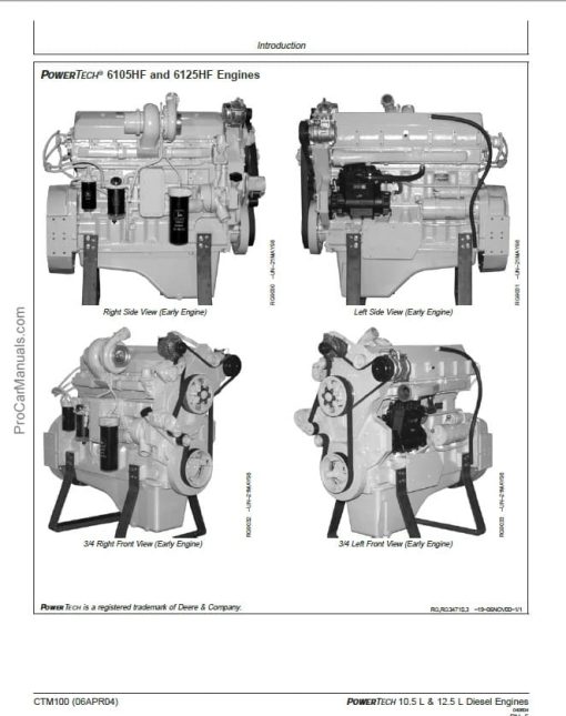 John Deere PowerTech 10.5L, 12.5L Base Engine Service Repair Manual (CTM100) - Image 3