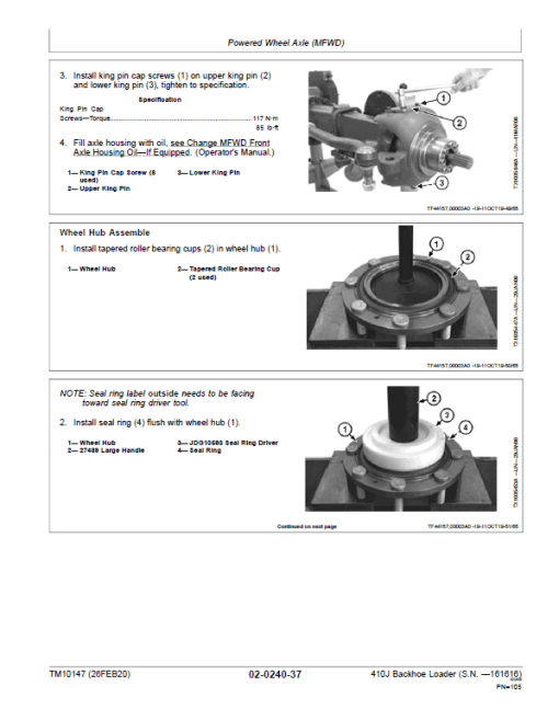 John Deere 410J Backhoe Loader Repair Technical Manual (S.N before - 161616 ) - Image 3