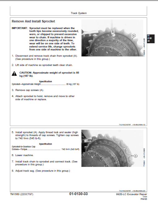 John Deere 992E LC Excavator Repair Technical Manual - Image 3