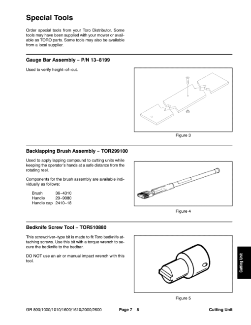 Toro Greensmaster 800, 1000, 1600, 2000, 2600 Service Repair Manual - Image 3