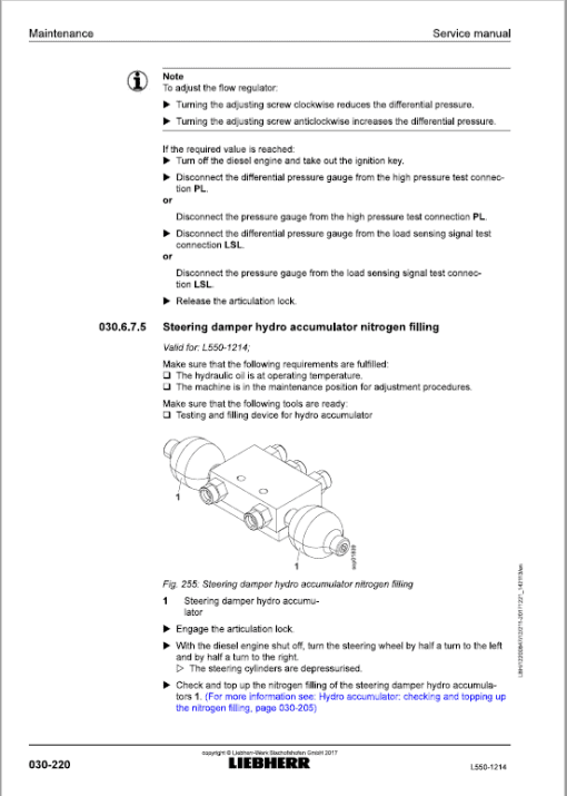 Liebherr L550 Type 1214 Wheel Loader Service Manual - Image 3