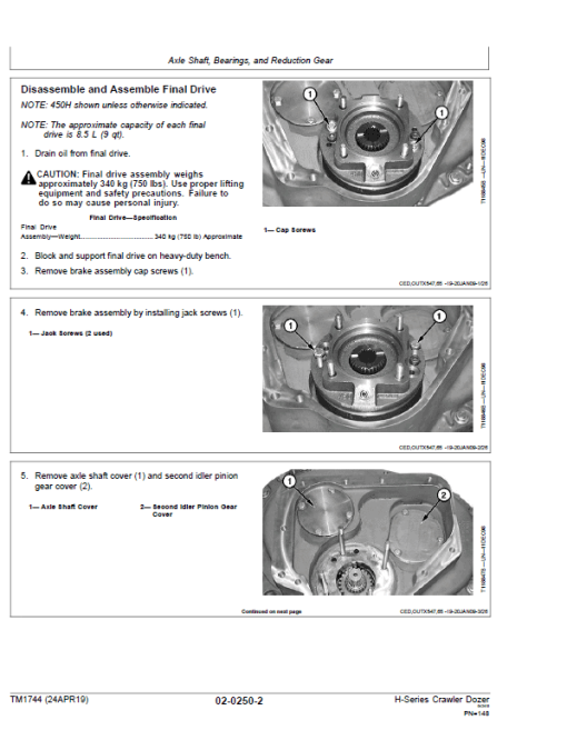 John Deere 450H, 550H, 650H Crawler Dozer Technical Manual (TM1743 and TM1744) - Image 5