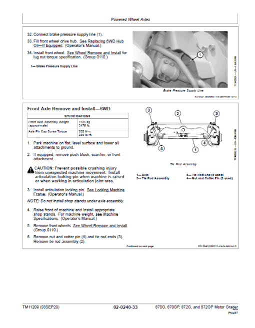 John Deere 870G, 870GP, 872G, 872GP Grader Technical Manual (S.N - 634753 ) - Image 3