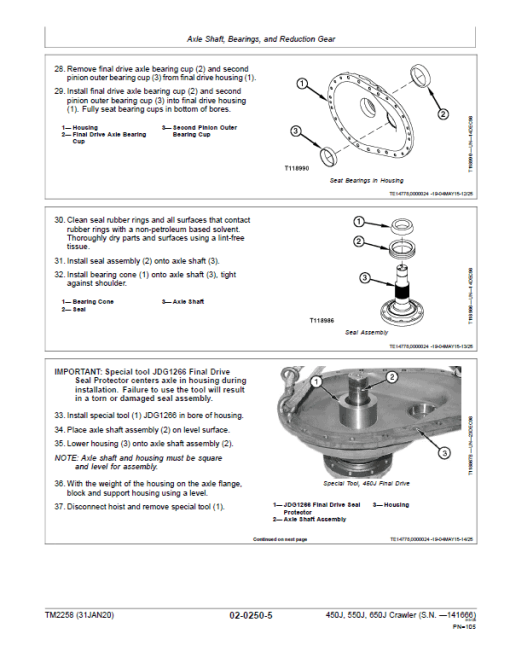 John Deere 450J, 550J, 650J Crawler Dozer Technical Manual (SN. before 141666) - Image 3