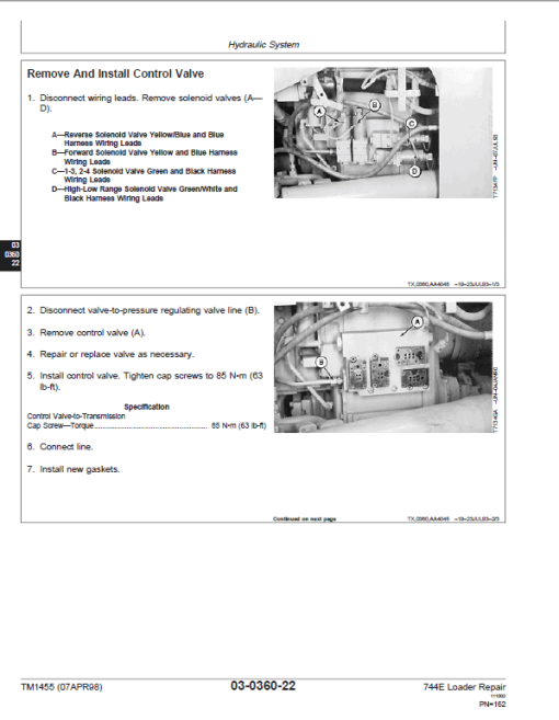 John Deere 744E Loader Repair Technical Manual - Image 3