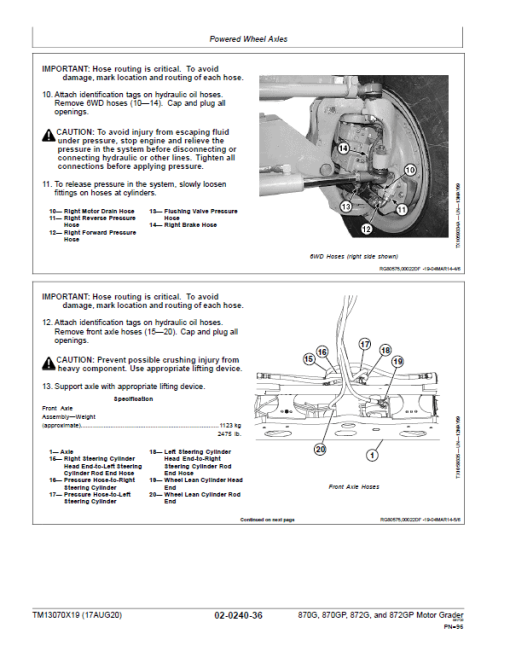 John Deere 870G, 870GP, 872G, 872GP Grader Technical Manual (S.N 656729 -678817) - Image 3