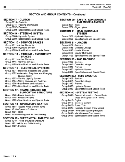 John Deere 310A, 310B Backhoe Loaders Technical Manual (TM1158) - Image 4