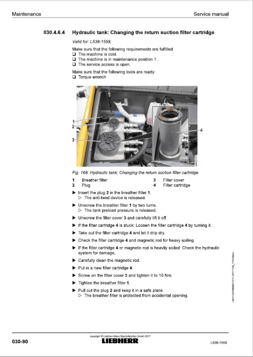 Liebherr L538 Type 1559 Wheel Loader Service Manual - Image 3