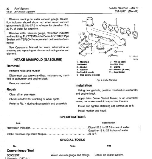 John Deere 410 Backhoe Loader Technical Manual (TM1037 and TM4290) - Image 4