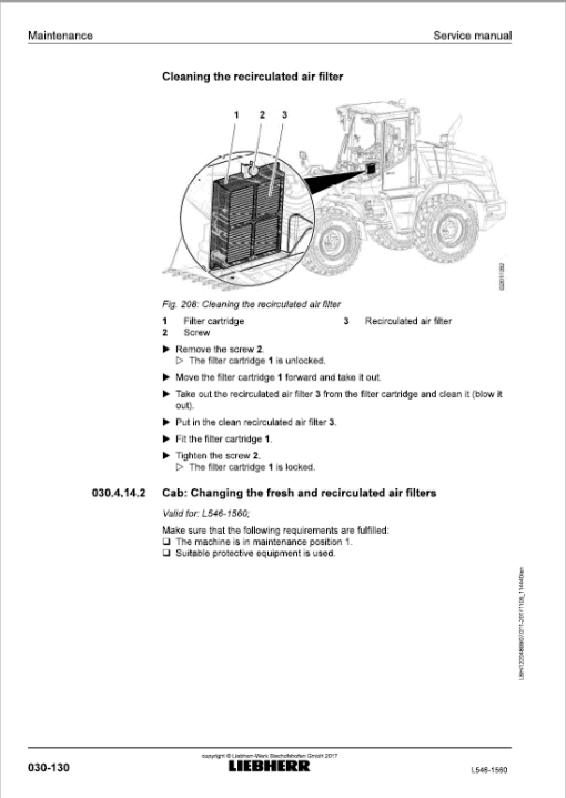 Liebherr L546 Type 1560 Wheel Loader Service Manual - Image 3