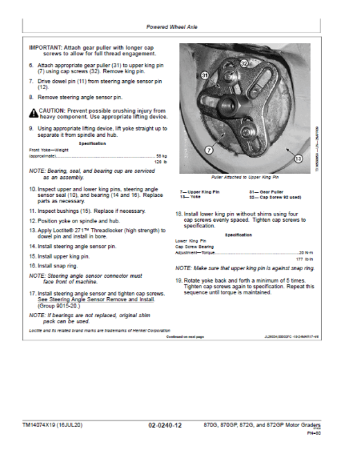 John Deere 870G, 870GP, 872G, 872GP Grader Technical Manual (S.N F678818 - F680877) - Image 3