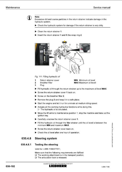 Liebherr L566 Type 1168 Wheel Loader Service Manual - Image 3