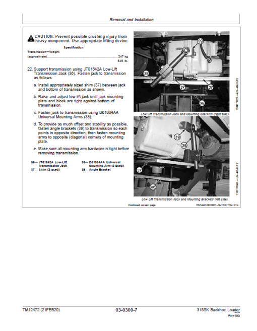 John Deere 315SK Backhoe Loader Repair Technical Manual (S.N after C229820 & D219607 - ) - Image 3