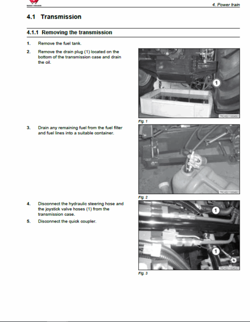 Massey Ferguson GC1705, GC1710, GC1715, GC1720 Tractors Repair Service Manual - Image 3