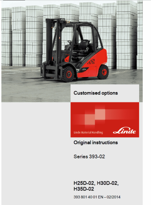 Linde Type 393 Forklift Truck H-Series: H25D-02, H30D-02, H35D-02 Repair Service Manual - Image 4