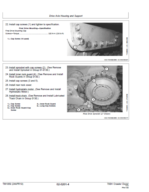 John Deere 700H Crawler Dozer Technical Manual (TM1858 and TM1859) - Image 3