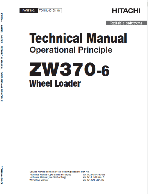 Hitachi ZW370-6 Wheel Loader Service Repair Manual - Image 5