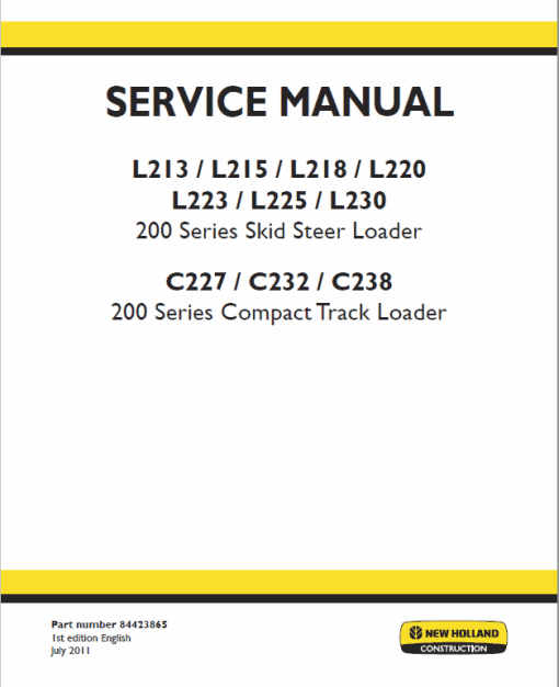 New Holland L213, L215, L216 SkidSteer Loader Service Manual - Image 3