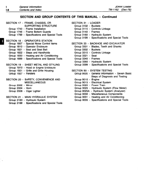 John Deere 444 Loader Repair Technical Manual (TM1162 and TM3202) - Image 4