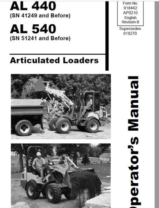 Gehl AL 540 Articulated Loader Repair Service Manual - Image 3