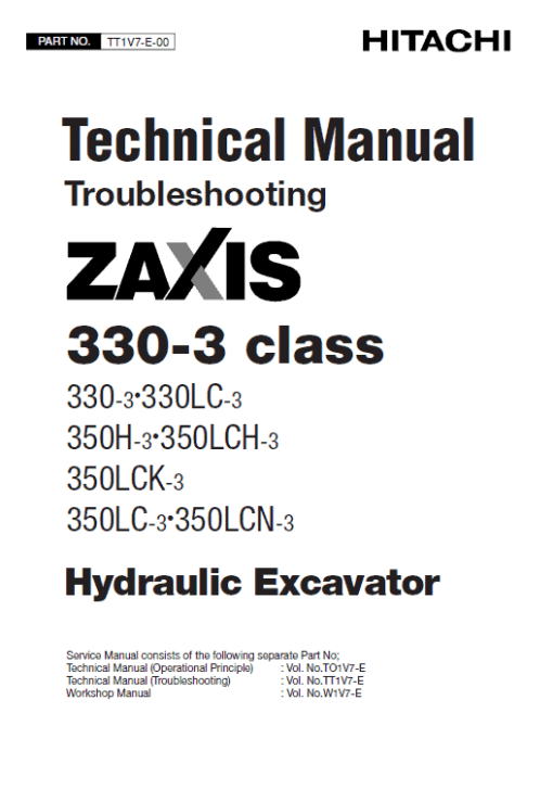 Hitachi ZX350H-3, ZX350LCH-3, ZX350LC-3 Excavator Service Repair Manual - Image 5