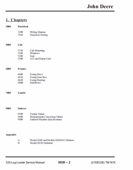 John Deere 535 Log Loader Repair Technical Manual (TM1876) - Image 4