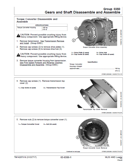 John Deere WL53 4WD Loader Repair Technical Manual (S.N after D100080 - ) - Image 3