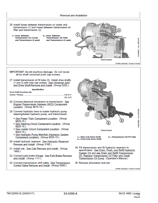 John Deere WL53 4WD Loader Repair Technical Manual (S.N D100008 - D100079) - Image 3