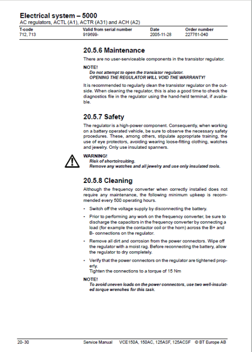 BT VCE150A, VCE150AC, VCE125ASF, VCE125ACSF, C15 Vector Truck Manual - Image 3