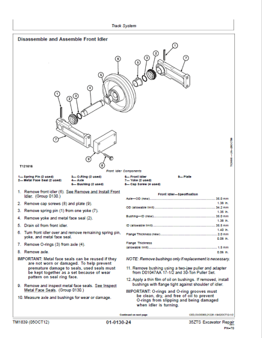 John Deere 35ZTS Excavator Repair Technical Manual - Image 3