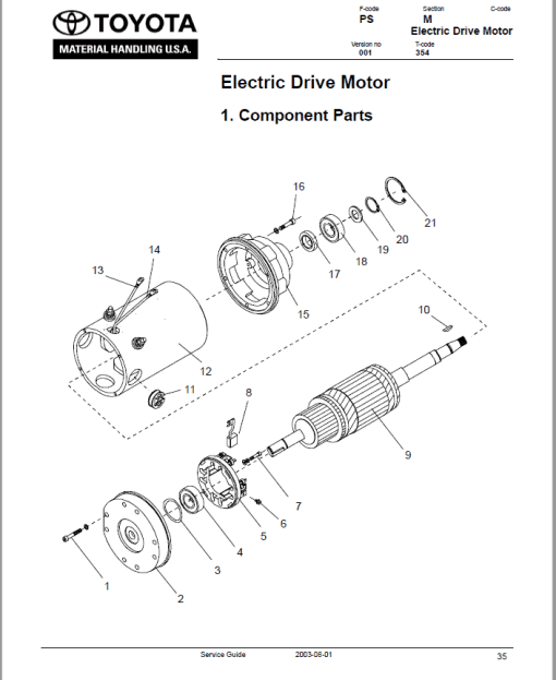 Toyota 6BWS10, 6BWS13 Electric Walkie Adjustable Straddle Stacker Repair Manual - Image 3