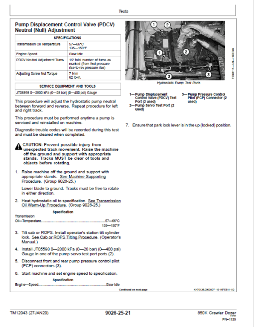 John Deere 850K Crawler Dozer Technical Manual (SN. from E178122 - E271265) - Image 3