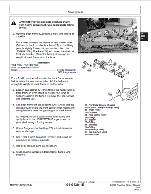 John Deere 950C Crawler Dozer Technical Manual (TM2247 and TM1849) - Image 3