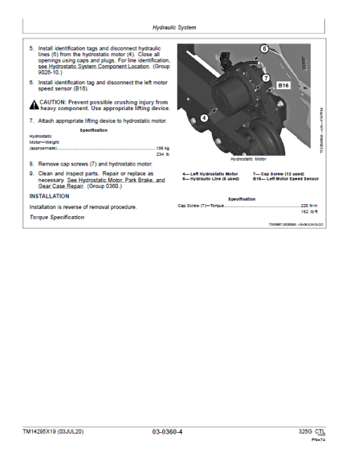 John Deere 325G Compact Track Loader Repair Technical Manual (S.N after J328658 - ) - Image 3