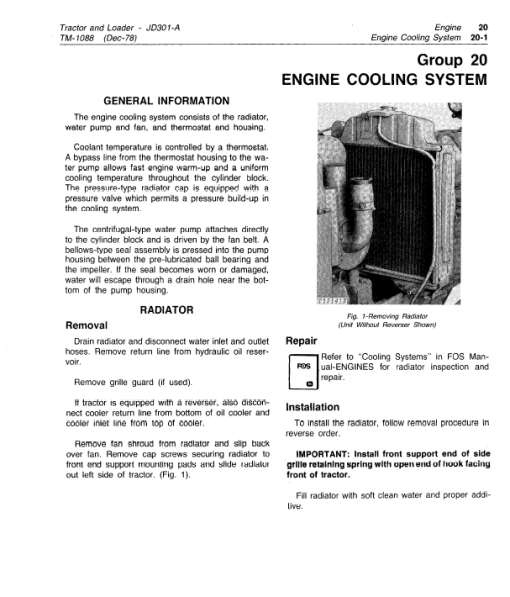 John Deere 301A Tractor and Loader Technical Manual (TM1088) - Image 4