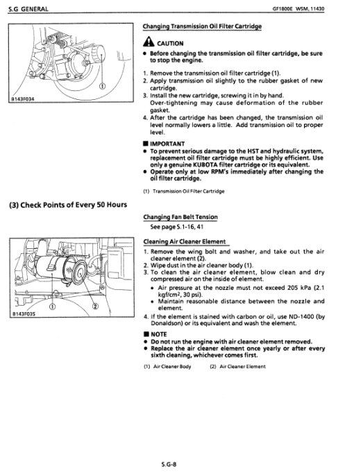 Kubota GF1800, GF1800E Lawn Mower Workshop Service Manual - Image 3