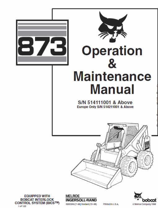 Bobcat 873 Skid-Steer Loader Service Manual - Image 3