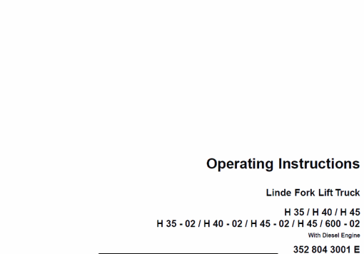 Linde Forklift Truck 352 Series H35, H40, H45 Repair Service Training Manual - Image 4