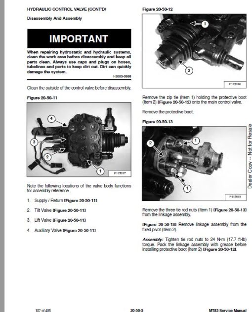 Bobcat MT85 Mini Track Loader Service Repair Manual - Image 3