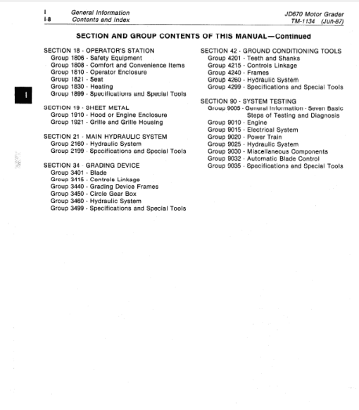 John Deere 670 Motor Grader Repair Technical Manual (TM1134) - Image 4