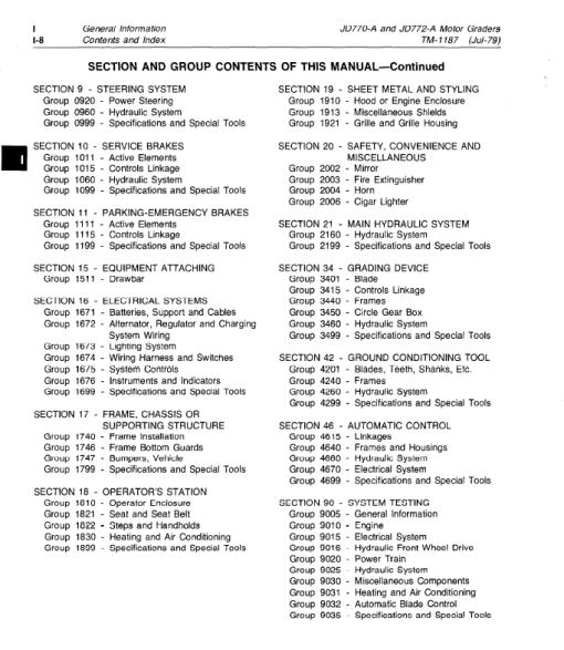 John Deere 770A, 700AH, 772A, 772AH  Motor Grader Technical Manual (TM1361) - Image 4