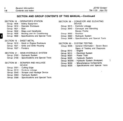 John Deere 762 Scraper Repair Technical Manual (TM1135) - Image 4