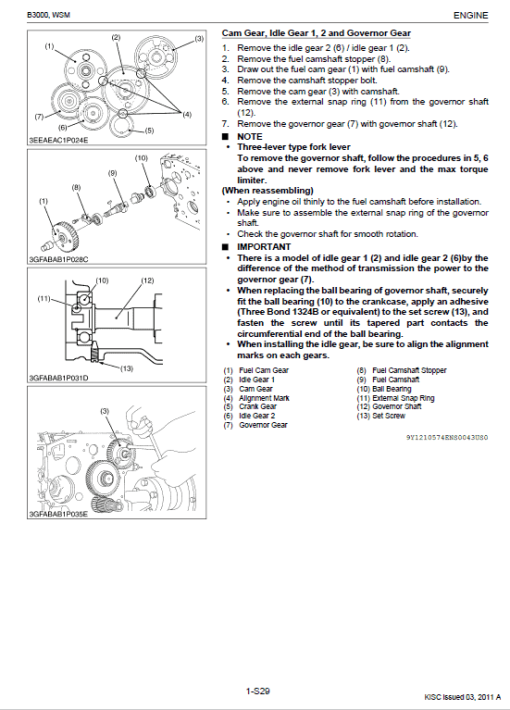 Kubota B3000 Tractor Workshop Service Manual - Image 3