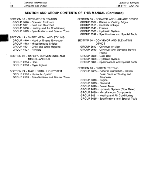 John Deere 860B Scraper Repair Technical Manual (TM1171) - Image 4