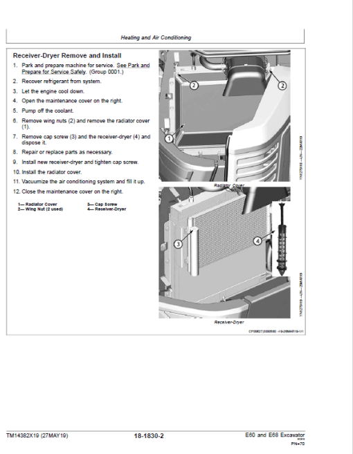 John Deere E60, E68 Excavator Repair Technical Manual (SN. D016000-) - Image 3