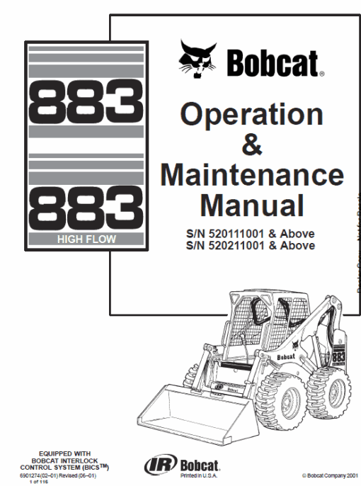 Bobcat 873 and 883 G-Series Skid-Steer Loader Service Manual - Image 2