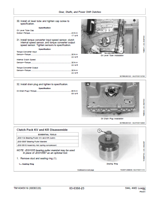 John Deere 544L 4WD Loader Repair Technical Manual (S.N after F693054 - ) - Image 3