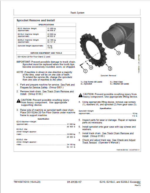 John Deere E210, E210LC, E230LC Excavator Repair Manual (See Applicable Serial) - Image 3