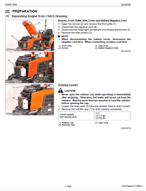 Kubota B3200 Tractor Workshop Service Manual - Image 3